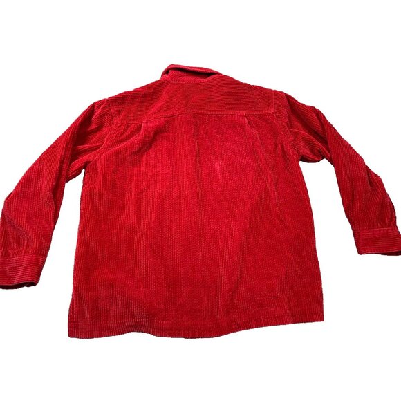 Vintage LL Bean Corduroy Shirt Jacket Women Small Red Button Long Sleeve Flanel - Picture 2 of 11
